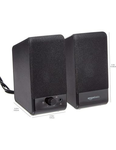 Altavoces USB Amazon Basics para computadora, negro