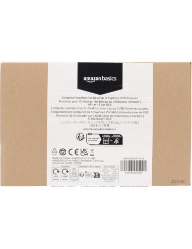 Altavoces USB Amazon Basics para computadora, negro