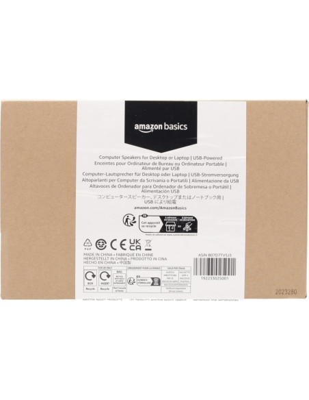 Altavoces USB Amazon Basics para computadora, negro
