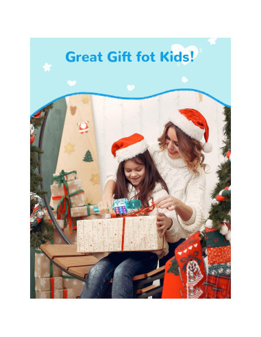 Micrófono Karaoke Amazmic Azul Bluetooth con Luces LED