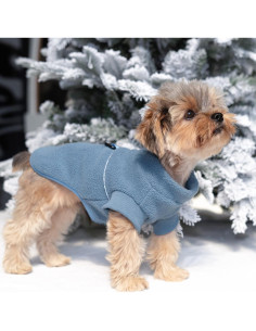 Chaqueta de Forro Polar Sprypetto para Perros Pequeños - Azul-Gris 2