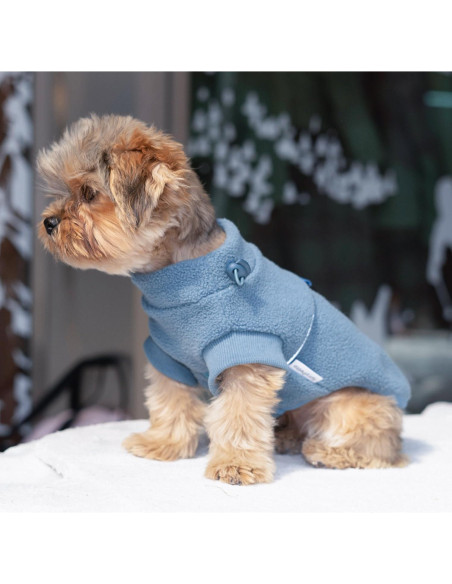 Chaqueta de Forro Polar Sprypetto para Perros Pequeños - Azul-Gris Chaqueta de Forro Polar Sprypetto para Perros Pequeños - Azul-Gris