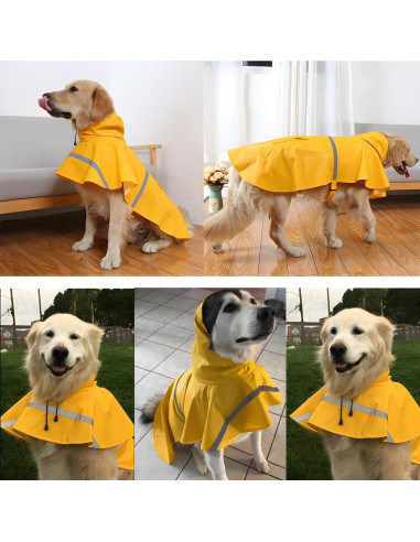 Abrigo de Lluvia NACOCO para Perros Grandes Amarillo 3XL