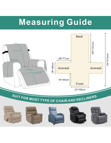 Funda Antideslizante para Sillón Recliner Foxdecor 58 cm