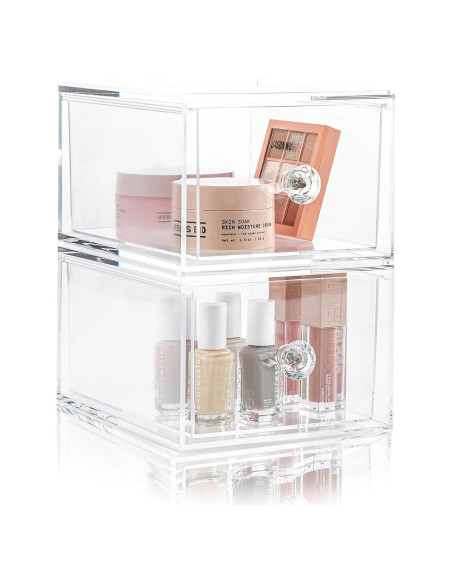 Organizadores de Cajones Oizeir - Acrílico Apilable 2-Pack