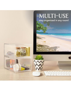 Organizadores de Cajones Oizeir - Acrílico Apilable 2-Pack 2