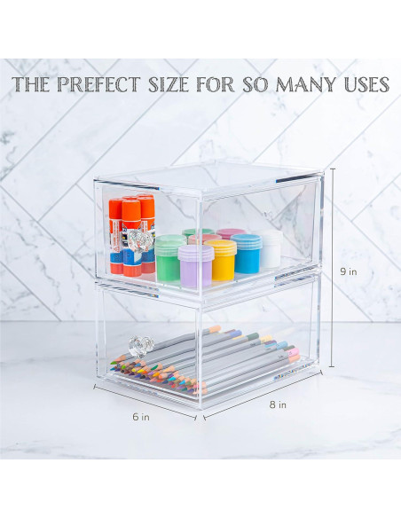 Organizadores de Cajones Oizeir - Acrílico Apilable 2-Pack