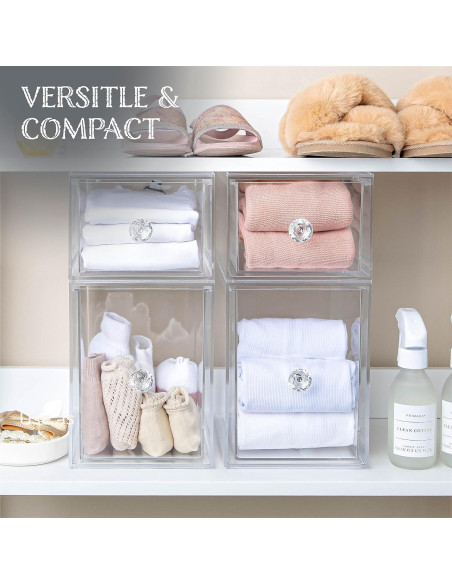 Organizadores de Cajones Oizeir - Acrílico Apilable 2-Pack