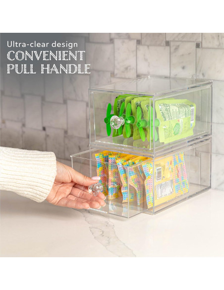 Organizadores de Cajones Oizeir - Acrílico Apilable 2-Pack