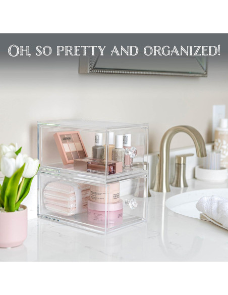 Organizadores de Cajones Oizeir - Acrílico Apilable 2-Pack