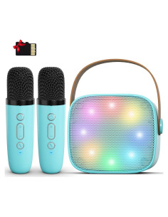 Mini máquina de karaoke Voijump K304 Bluetooth 2 micrófonos