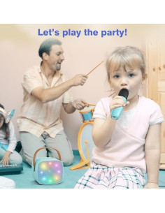 Mini máquina de karaoke Voijump K304 Bluetooth 2 micrófonos 2