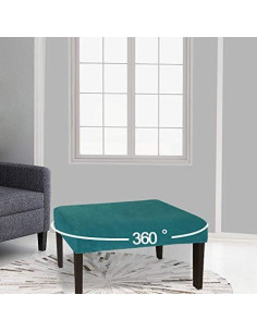 Funda de Banco de Comedor LUSHVIDA Terciopelo Azul 1 Pieza 2