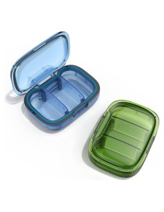 Organizador de Pastillas TecQach 3 Compartimentos Verde/Azul
