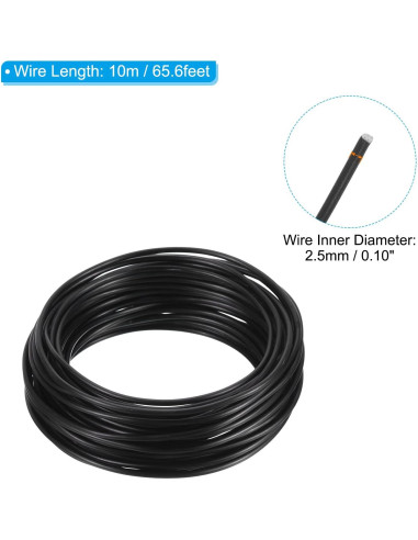 PATIKIL Alambre de Bonsai 2.5mm x 10m Negro Anodizado