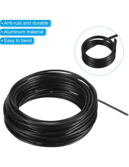 PATIKIL Alambre de Bonsai 2.5mm x 10m Negro Anodizado
