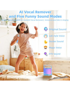 Karaoke Portátil EAIHW KM01-2 Bluetooth 5.3 con 2 Micrófonos 2