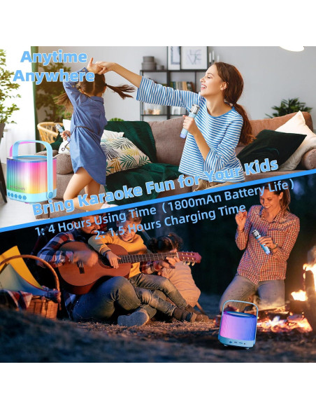 Karaoke Portátil EAIHW KM01-2 Bluetooth 5.3 con 2 Micrófonos Karaoke Portátil EAIHW KM01-2 Bluetooth 5.3 con 2 Micrófonos