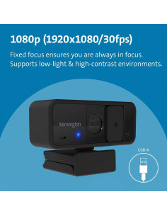 Webcam Kensington W1050 1080p Fijo Ángulo Amplio Negro 2