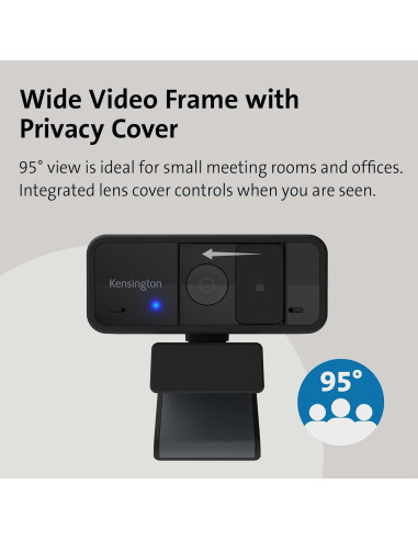 Webcam Kensington W1050 1080p Fijo Ángulo Amplio Negro
