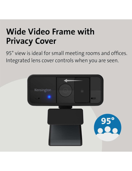 Webcam Kensington W1050 1080p Fijo Ángulo Amplio Negro