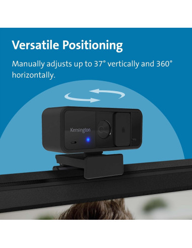 Webcam Kensington W1050 1080p Fijo Ángulo Amplio Negro