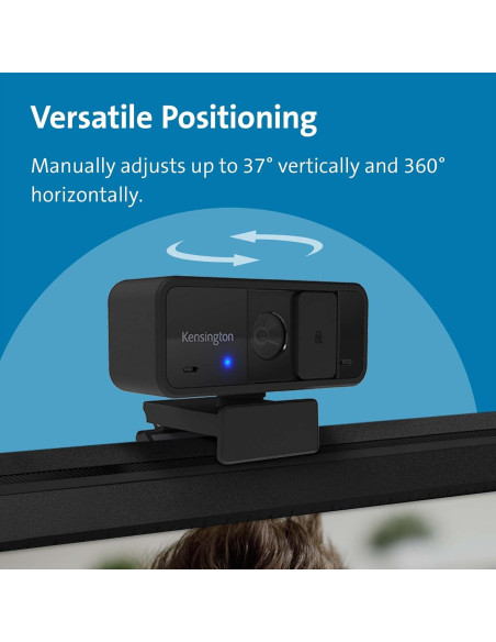 Webcam Kensington W1050 1080p Fijo Ángulo Amplio Negro