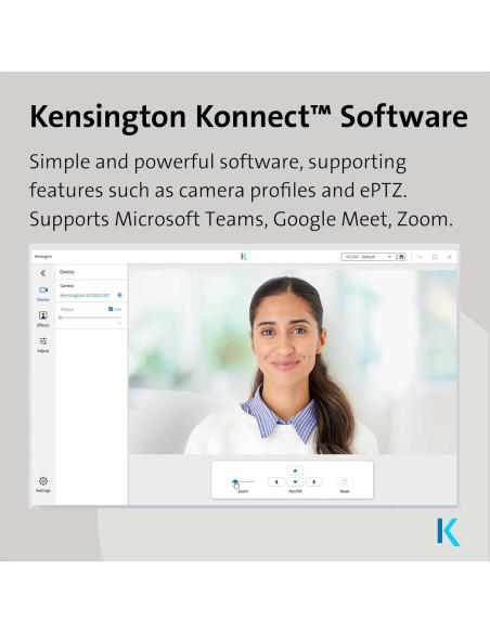 Webcam Kensington W1050 1080p Fijo Ángulo Amplio Negro