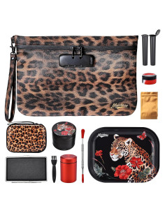 Bolsa de Almacenamiento MAICHENG Leopardo con Cerradura 27.94x19.05cm