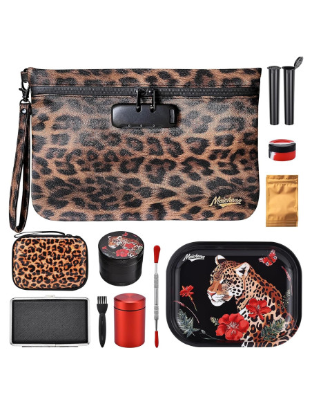 Bolsa de Almacenamiento MAICHENG Leopardo con Cerradura 27.94x19.05cm