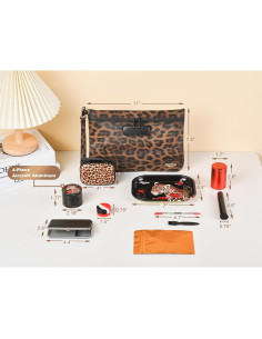 Bolsa de Almacenamiento MAICHENG Leopardo con Cerradura 27.94x19.05cm 2