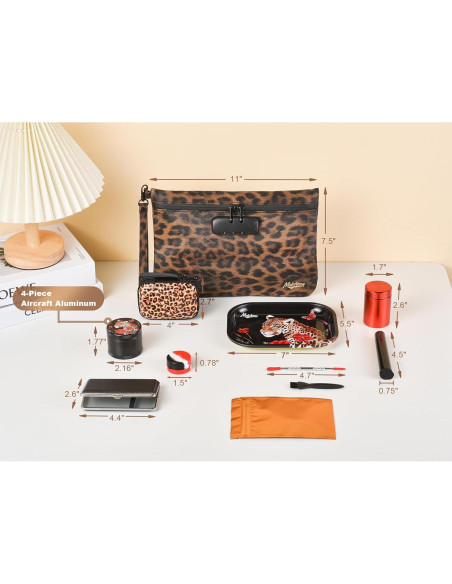 Bolsa de Almacenamiento MAICHENG Leopardo con Cerradura 27.94x19.05cm