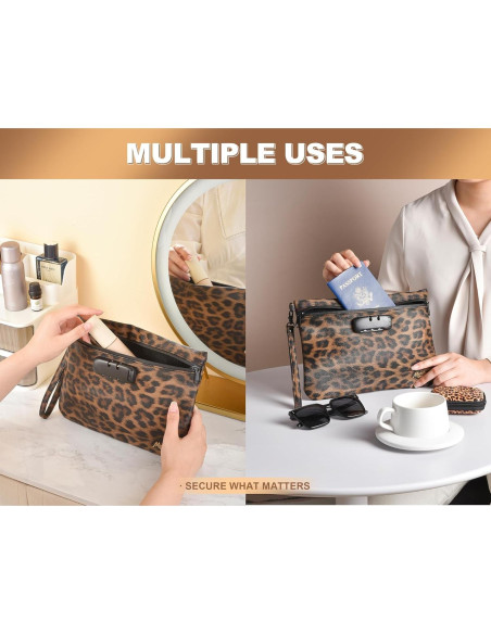 Bolsa de Almacenamiento MAICHENG Leopardo con Cerradura 27.94x19.05cm