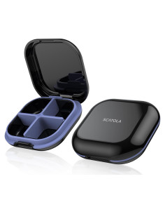 Organizador de Pastillas TecQach Negro 4 Compartimentos Portátil