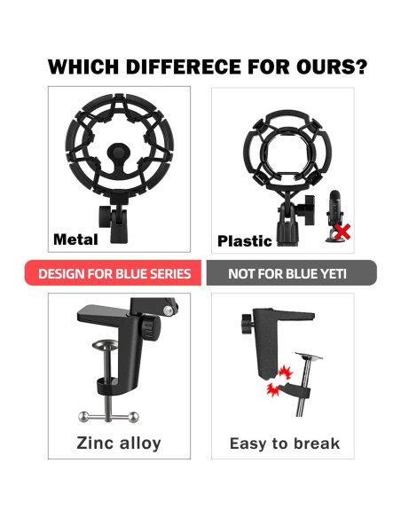 Brazo de micrófono Blue Yeti con soporte y filtro anti-pop