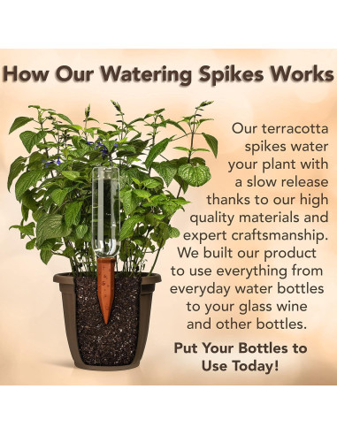 Paquete de 6 Picos de Riego Upforesy Terracota 20cm