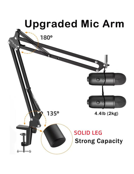 Brazo de micrófono Blue Yeti con soporte y filtro anti-pop