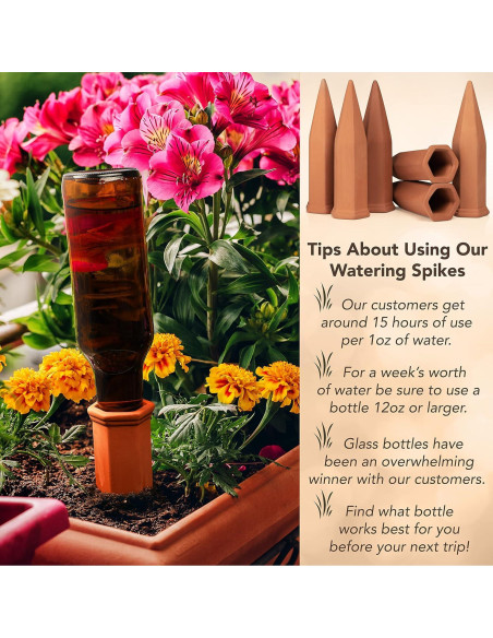 Paquete de 6 Picos de Riego Upforesy Terracota 20cm