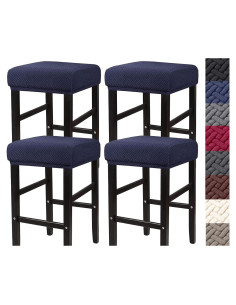 Funda de Taburete HFCNMY Rectangular 4 Pzas Azul