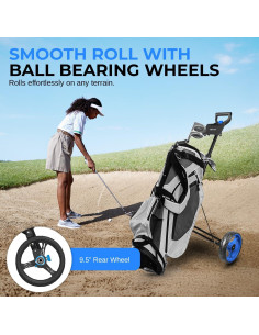 Carrito de Golf SereneLife 2 Ruedas Plegable Ligero Azul 2