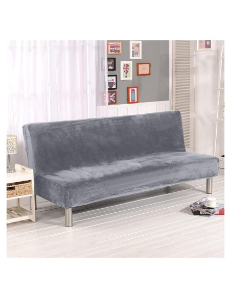 Funda de Futón Sokamore de Terciopelo Gris Plateado 180-210 cm