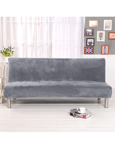 Funda de Futón Sokamore de Terciopelo Gris Plateado 180-210 cm