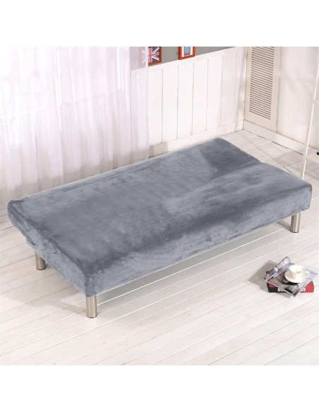 Funda de Futón Sokamore de Terciopelo Gris Plateado 180-210 cm