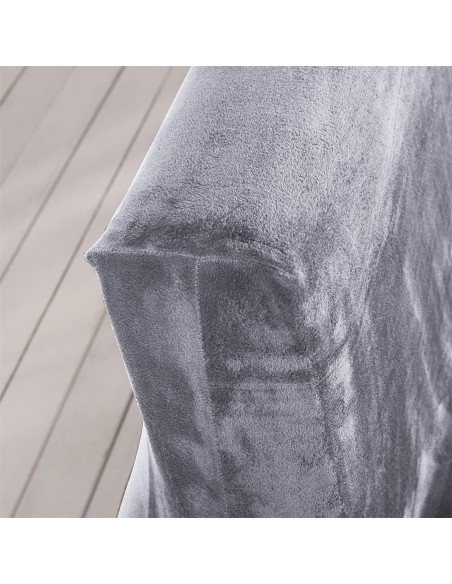 Funda de Futón Sokamore de Terciopelo Gris Plateado 180-210 cm