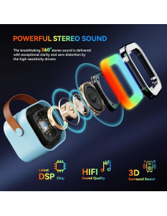 Karaoke Portátil LFS con 2 Micrófonos y Bluetooth Azul 2
