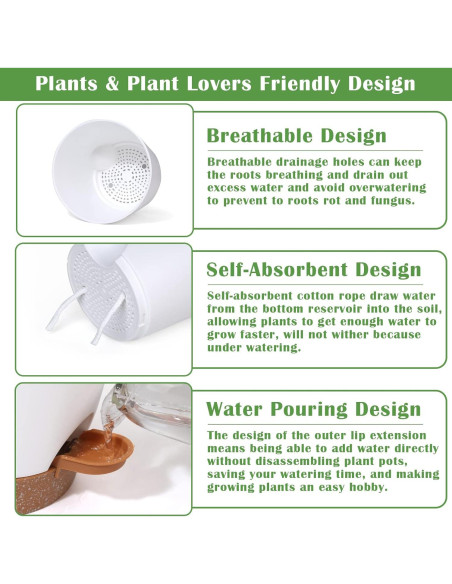 Paquete de 5 Macetas Autorriego Mckanti 15 cm Blancas