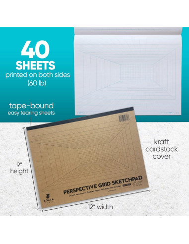 Bloc de Dibujo de Perspectiva Koala Tools 22.86x30.48 cm