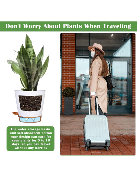 Paquete de 5 Macetas Autorriego Mckanti 15 cm Blancas