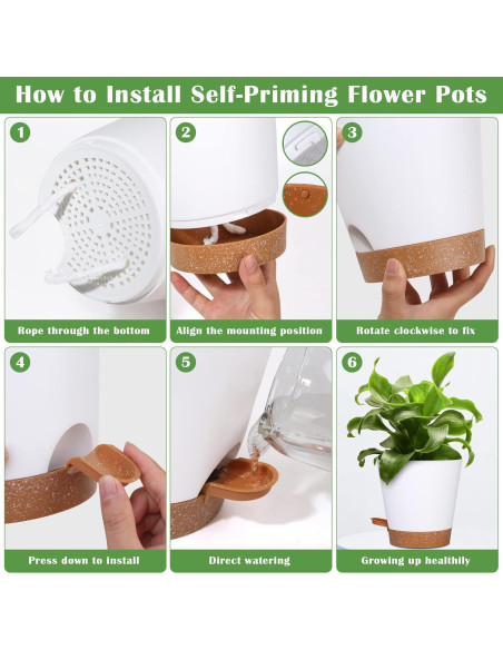 Paquete de 5 Macetas Autorriego Mckanti 15 cm Blancas