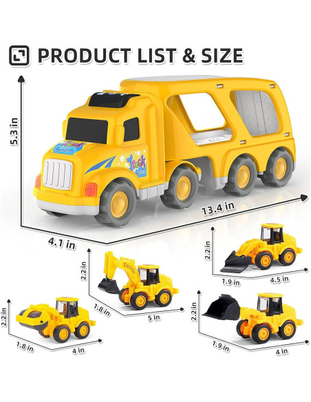 Camión de Construcción Veslier 5 en 1 para Niños 1-6 Años Camión de Construcción Veslier 5 en 1 para Niños 1-6 Años